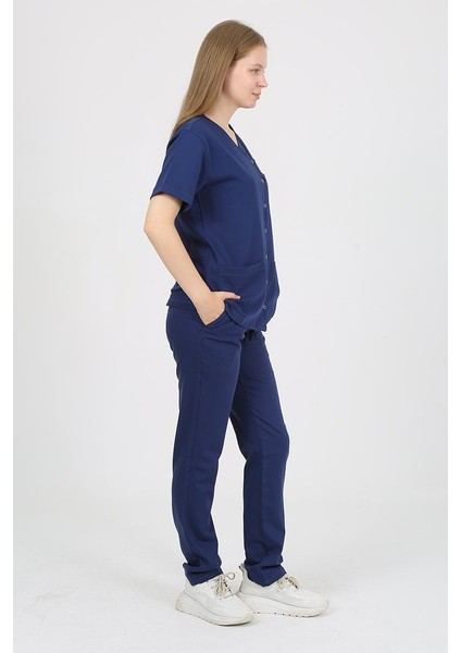 Pansy Hakim Yaka Petrol Mavi Kadın Uniforma (Likralı) Xl - Takım - Hayır Isim Yazılmasın modelleri