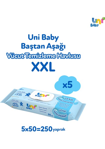 Vücut Temizleme Havlusu xxl 5'li 250 Yaprak