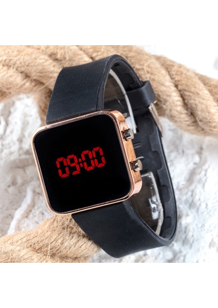 Dijital Bakır Mini Kasa Trend Seri LED Kol Saati Silikon Bileklik Saat ST-303507