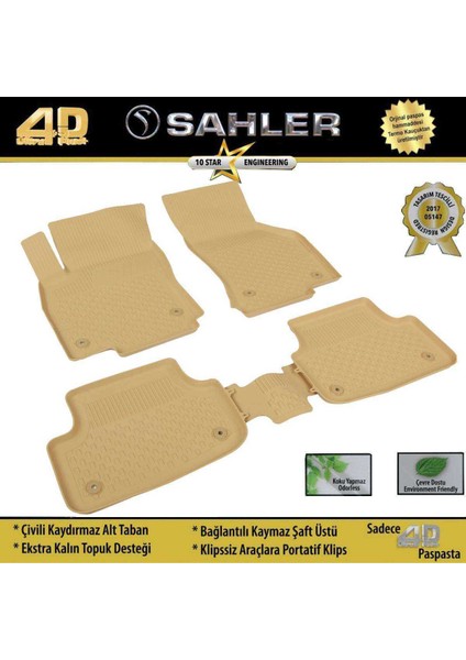 Bmw 5 Seri F10 2010-2016 4.5D Havuzlu Paspas Bej