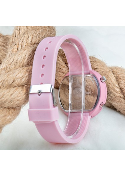 Toz Pembe Renk LED Watch Dijital Bayan Yetişkin Kız Çocuk Kol Silikon Saati ST-303479 modelleri