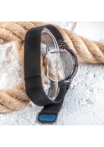 Black Watch Hasır Mıknatıslı Kordon Siyah Unisex Dokunmatik Kol Saati ST-303503 modelleri