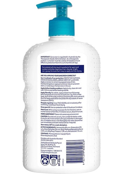 SPF50+ Sport Dry Touch Sunscreen Güneş Kremi 500ML