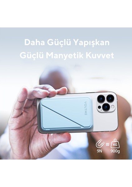 Voltme Mavi Magpak 5000mAh Magsafe Kablosuz Powerbank- 22.5W