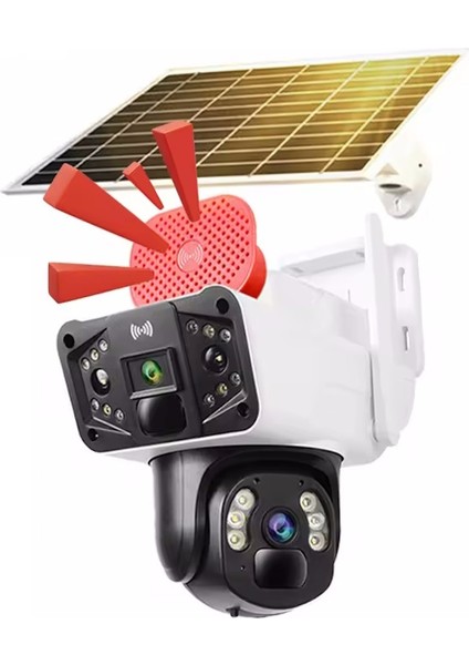 O-KAM-3915 4g Sim Kartlı 6 Mp Dual Lens Solar Ptz Güneş Panelli Kamera fiyatları
