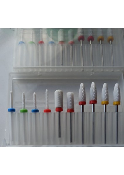 Manikür Seti Için Freze Kesicisi 10 Adet Seramik Karbür Tırnak Matkap Uçları Jel Vernik Çıkarma Için Matkap Manikür Makinesi Pedikür N0:20