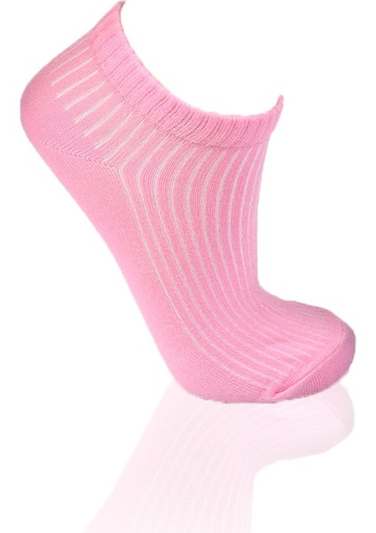 1106 3'lü Derbili Bayan Patik Çorap Pembe-Mavi-Lila modelleri