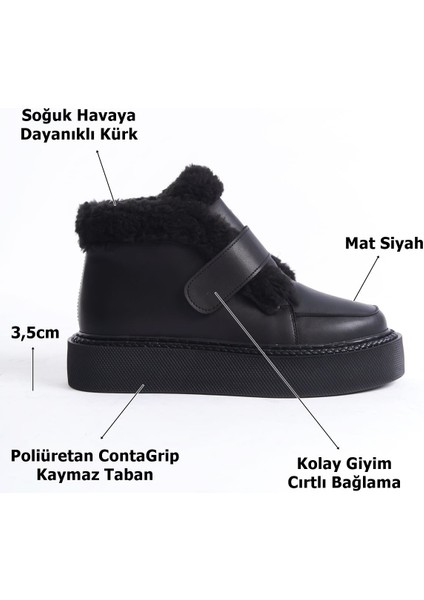 Kadın Siyah Kürklü Bot SHTR007K01A