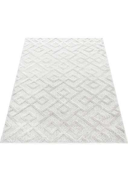 Modern Iskandinav Yumuşak Bukle Kabartmalı 3D Labirent Desenli Krem Oturma Odası Salon Mutfak Halı