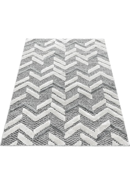 Modern Iskandinav Yumuşak Bukle Kabartmalı 3D Dalgalı Motif Halı Gri Oturma Odası Salon Mutfak Halı