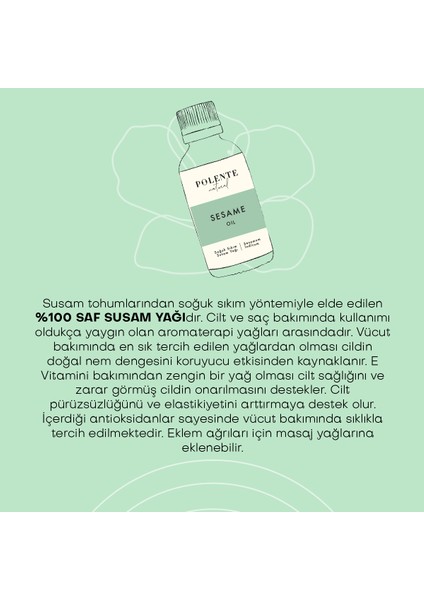 - Susam Yağı - Soğuk Sıkım (50 ml)