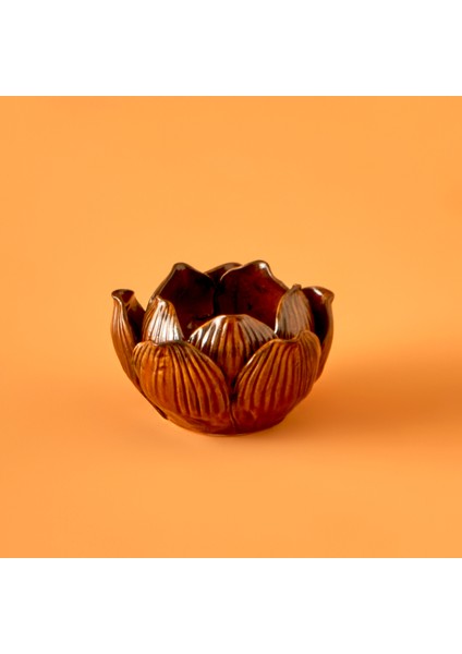 Lotus Mumluk Kahverengi (8X8X5 Cm)