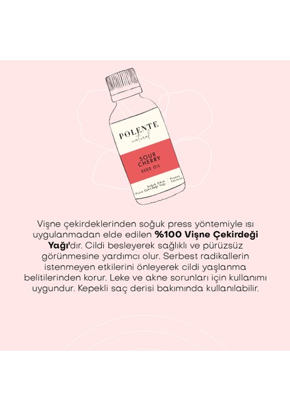 Vişne Çekirdeği Yağı - Soğuk Sıkım (30 ml)