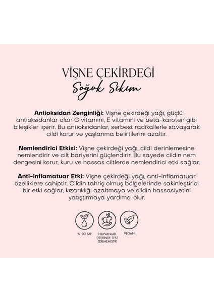 Vişne Çekirdeği Yağı - Soğuk Sıkım (30 ml)