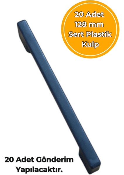Siyah Çekmece Dolap Mobilya Kulbu Sert Plastik 128 mm 20 Adet