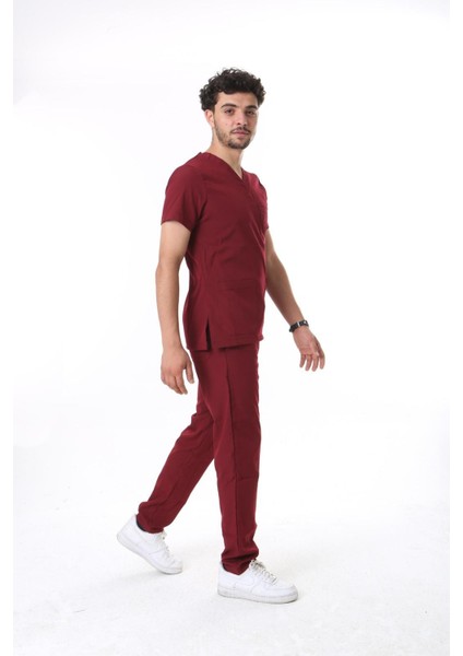 Bordo Likralı Üniforma