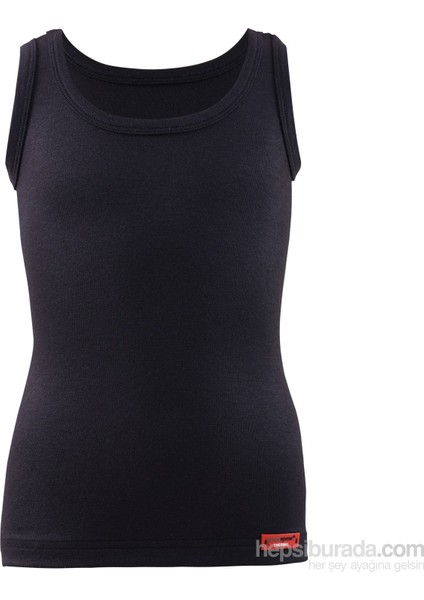 Unisex Çocuk Termal Kalın Askı Atlet 2. Seviye Içlik _ Sıyah 9264