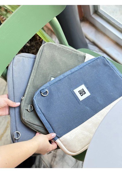 Fermuarlı ve Korumalı Mumlu Kanvas Laptop Sleeve / Bilgisayar Çantası fiyatları