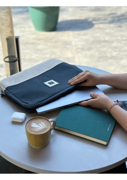 Fermuarlı ve Korumalı Mumlu Kanvas Laptop Sleeve / Bilgisayar Çantası modelleri