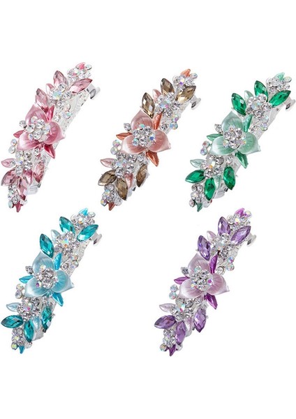 No.13 Boyutu Kızlar Için Çiçek Tokalar Saç Tokası Saç Iğnesi Taşlı Kristal Metal (Yurt Dışından)