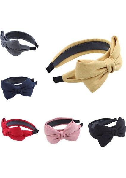 Sarı Stil Kadın Kızlar Için Vintage Düz Renkli Kurdele Geniş Saç Bandı - Hairband - Saç Aksesuarları (Yurt Dışından) fiyatları