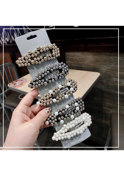 Altın Ve Beyaz Tarzı Kadınlar Için Kore Simüle Inci Saç Tokası Moda Tam Boncuklu Saç Tokaları Hediye Kız Saç Aksesuarları El Yapımı Takı (Yurt Dışından) fırsatları