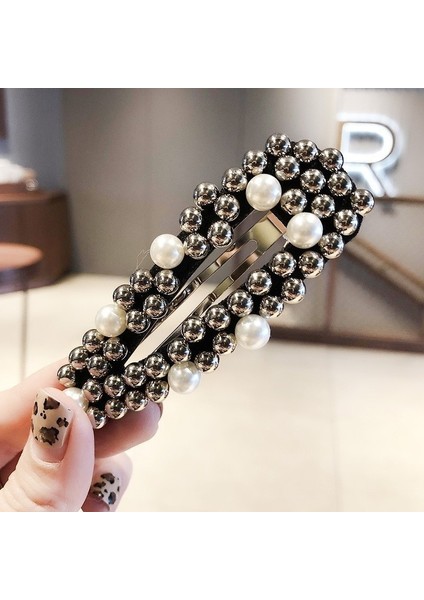 Altın Ve Beyaz Tarzı Kadınlar Için Kore Simüle Inci Saç Tokası Moda Tam Boncuklu Saç Tokaları Hediye Kız Saç Aksesuarları El Yapımı Takı (Yurt Dışından) indirimleri