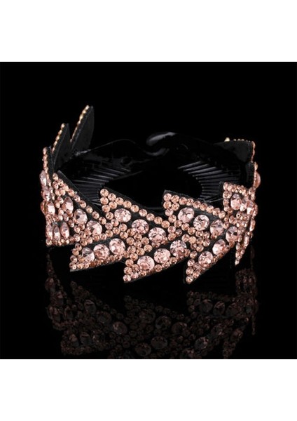 No.6 Boyutu Kadınlar Için Saç Aksesuarları Yuvarlak Saç Tokası Kristal Çiçekli Klips Kızlar Ponytail Toka Uzun Kalın Saç Klips Pençe Başlığı (Yurt Dışından)