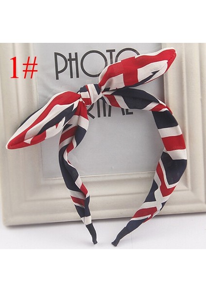 No.9 Boyutu Şık Retro Çizgili Kelebek Yayı Tavşan Kulaklı Bant Başlık Saç Bandı (Yurt Dışından) modelleri