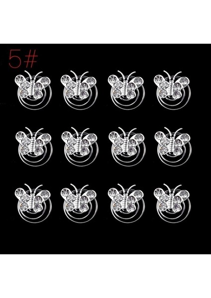 No.2 Boyutu Kadın Gümüş Düğün Diamante Kristal Saç Teli Bukleler Inciler Çiçek Kelebek Tokası (Yurt Dışından) modelleri