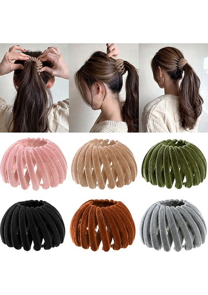 E Kadın Kızlar Için Kadife Kuş Yuvası Saç Tokası At Kuyruğu Tokası Katlanabilir Saç Tokası (Yurt Dışından) fiyatları