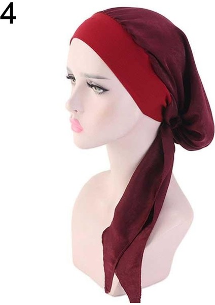 No.2 Boyutu Yeni Müslüman Kadın Pamuk Baskılı Ön-Bağlı Turban Şapka Kanser Şapkası Başlık Başörtüsü Saç Aksesuarları - E-Ticaret Başlığı (Yurt Dışından) fırsatları
