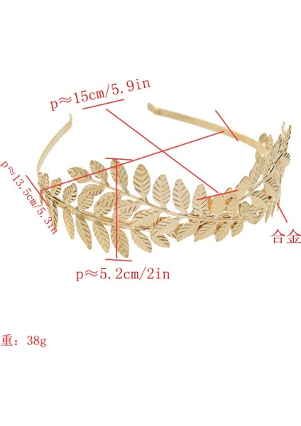 Altın Tarzı Moda Yunanistan Altın Gümüş Kaplama Alaşım Taç Yaprak Şekilli Kızlar Gelin Taç Düğün Saç Takı (Yurt Dışından) modelleri