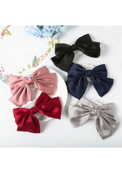 Siyah Stil Şık Saten Büyük Iki Kurdele Saç Tokası Büyük Barretler Saç Aksesuarları (Yurt Dışından) modelleri