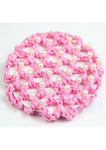 Pembe Tarzı Satılık Bale Dans Pateni Tığ Işi Beyaz Inci Snood Inci File Topuz Kılıfı Saç Ağı (Yurt Dışından)