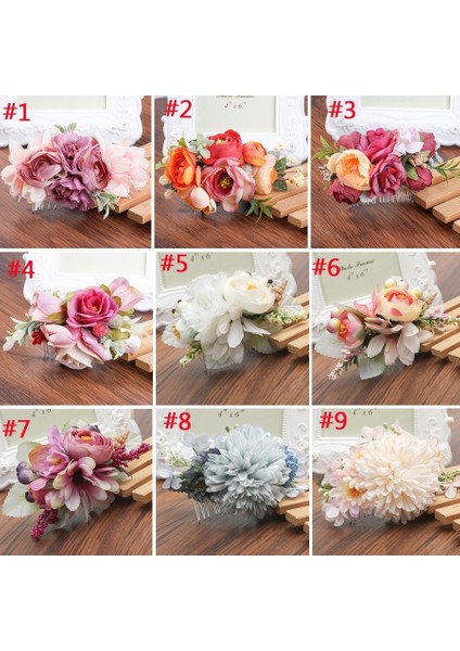 No.5 Boyutu Kadın Düğün Saç Aksesuarları Çiçek Tokaları Kızlar Için Tatlı Çiçekli Saç Tokaları Kadın Broş Parti Toplantısı Baş Aksesuarı (Yurt Dışından) fırsatları