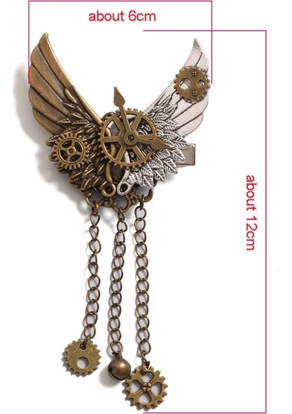 Bronz Tarzı Bir Steampunk Kadın Dişliler Kanatlar Saç Tokası (Yurt Dışından) fırsatları