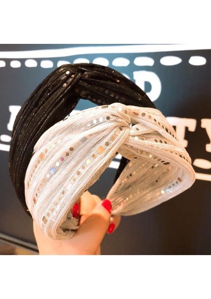 Siyah Stil Kadın Kız Taç Vintage Parlak Payetli Haç Tüller Saç Bandı (Yurt Dışından) indirimleri