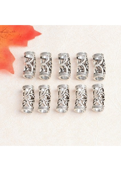 Gümüş Tarzı Vintage Viking Saç Örgü Boncuk Punk Hollow Dirsek Sakal Saç Aksesuarları Seti (Yurt Dışından)