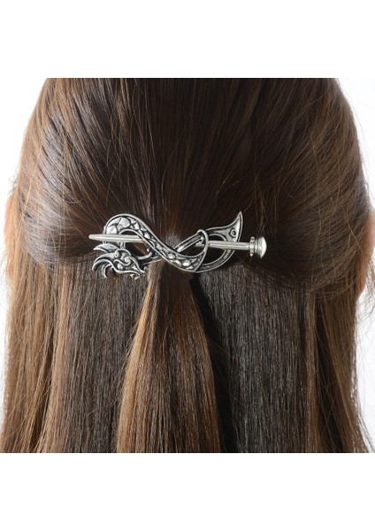 Antik Gümüş Tarzı A Norse Viking Saç Tokası Kelt Jelling Stili Çift Ejderha Saç Tokası Saç Aksesuarı (Yurt Dışından) indirimleri