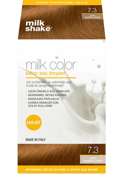 Milk Color Eko-Kit Saç Boyası Orta Kumral Dore 7.3