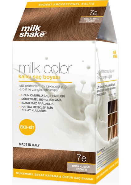 Milk Color Eko-Kit Saç Boyası Orta Kumral Egzotik 7e