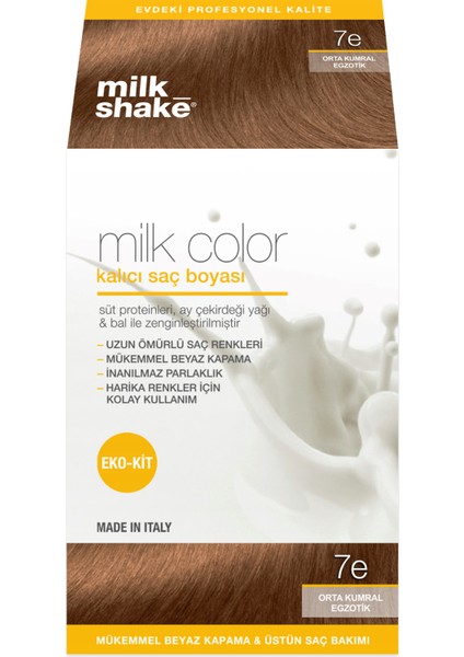 Milk Color Eko-Kit Saç Boyası Orta Kumral Egzotik 7e