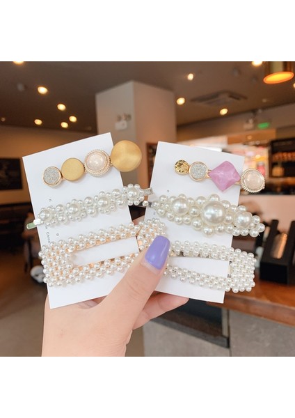 No.6 Boyutu Kadın Kızlar Zarif Tam Boncuklu Geometrik Saç Tokaları Tatlı Saç Aksesuarları - E-Ticaret Mağazası (Yurt Dışından)