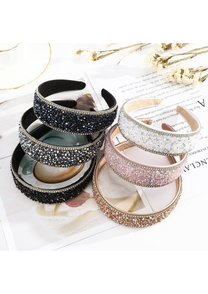 No.3 Boyutu Kadınlar Için Geniş Taşlı Taçlı Saç Bandı Lüks Parıltılı Kristal Saç Aksesuarları - Parti Saç Bandı (Yurt Dışından) modelleri