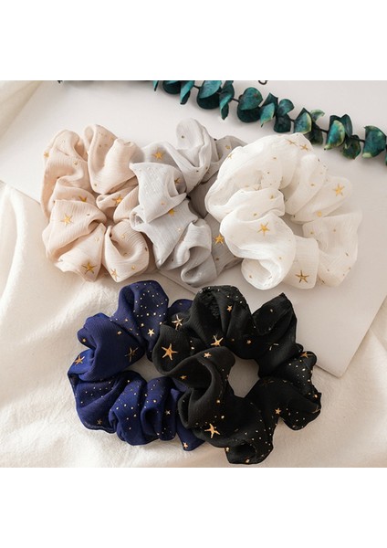 Lacivert Tarzı Yıldız Baskılı Saç Lastikli Saç Bandı Kızlar Tatlı Vahşi Elastik Saç Tokası 1 Adet (Yurt Dışından) fiyatları