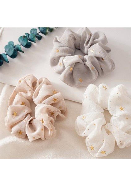 Lacivert Tarzı Yıldız Baskılı Saç Lastikli Saç Bandı Kızlar Tatlı Vahşi Elastik Saç Tokası 1 Adet (Yurt Dışından) modelleri