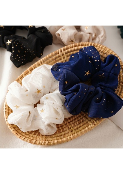 Lacivert Tarzı Yıldız Baskılı Saç Lastikli Saç Bandı Kızlar Tatlı Vahşi Elastik Saç Tokası 1 Adet (Yurt Dışından) indirimleri