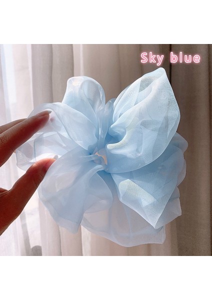 Pembe Tarzı 1 Adet Moda Oversized Organze Düz Renk Saç Lastikleri Kız Tatlı Saç Kauçuk Bandı Yumuşak Tokalar Süs Saç Ipi Aksesuarları (Yurt Dışından) fiyatları
