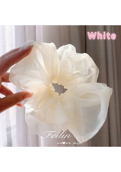 Pembe Tarzı 1 Adet Moda Oversized Organze Düz Renk Saç Lastikleri Kız Tatlı Saç Kauçuk Bandı Yumuşak Tokalar Süs Saç Ipi Aksesuarları (Yurt Dışından) fırsatları